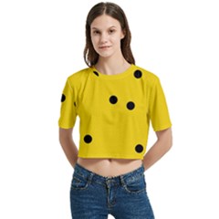 Punch Hole, Black Hole Women s Round Neck Short Sleeve Crop Top