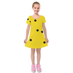 Punch Hole, Black Hole Kids  Short Sleeve Velvet Dress