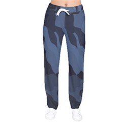 Purple Camo Women Velvet Drawstring Pants