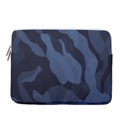 Purple Camo 14  Vertical Laptop Sleeve Case With Pocket by kyorashop23