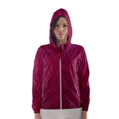 Purple Fabric Texture, Fabric Backgrounds With Lines Women s Hooded Windbreaker