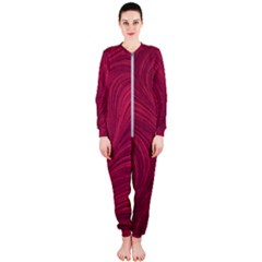 Purple Fabric Texture, Fabric Backgrounds With Lines Onepiece Jumpsuit (ladies)