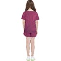 Purple Fabric Texture, Fabric Backgrounds With Lines Kids  T-Shirt And Sports Shorts Set View2