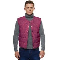 Purple Fabric Texture, Fabric Backgrounds With Lines Men s Button Up Puffer Vest	