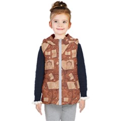 Retro Education Texture, Creative Education Background Kids  Hooded Puffer Vest