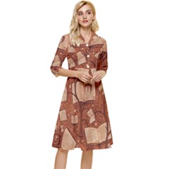 Retro Education Texture, Creative Education Background Classy Knee Length Dress