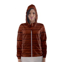 Seamless Wooden Planks Brown Wooden Background Women s Hooded Windbreaker