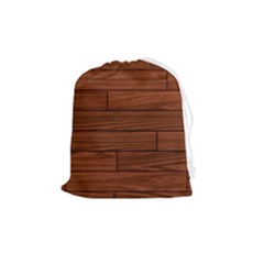 Seamless Wooden Planks Brown Wooden Background Drawstring Pouch (medium) by kyorashop23