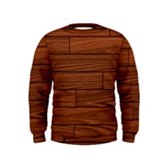 Seamless Wooden Planks Brown Wooden Background Kids  Sweatshirt