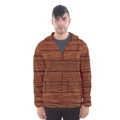 Seamless Wooden Planks Brown Wooden Background Men s Hooded Windbreaker