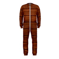 Seamless Wooden Planks Brown Wooden Background Onepiece Jumpsuit (kids)