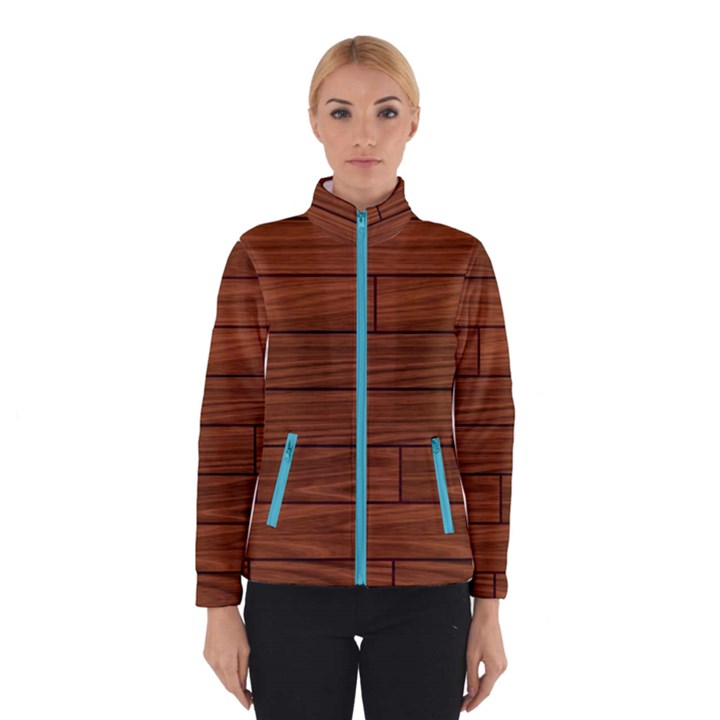 Seamless Wooden Planks Brown Wooden Background Women s Bomber Jacket