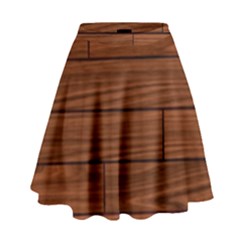 Seamless Wooden Planks Brown Wooden Background High Waist Skirt by kyorashop23