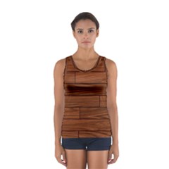 Seamless Wooden Planks Brown Wooden Background Sport Tank Top  by kyorashop23