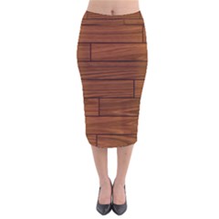 Seamless Wooden Planks Brown Wooden Background Velvet Midi Pencil Skirt by kyorashop23