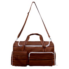 Seamless Wooden Planks Brown Wooden Background Sports Gym Duffle Bag With Shoe Compartment by kyorashop23