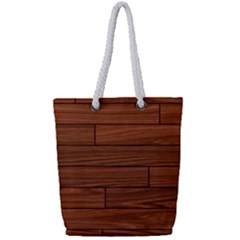 Seamless Wooden Planks Brown Wooden Background Full Print Rope Handle Tote (small) by kyorashop23