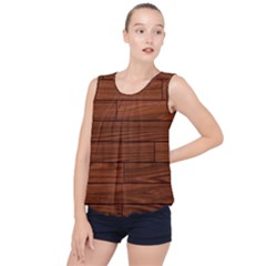 Seamless Wooden Planks Brown Wooden Background Bubble Hem Chiffon Tank Top by kyorashop23