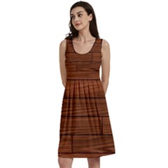 Seamless Wooden Planks Brown Wooden Background Classic Skater Dress by kyorashop23