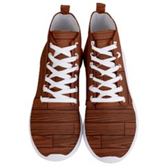 Seamless Wooden Planks Brown Wooden Background Men s Lightweight High Top Sneakers by kyorashop23