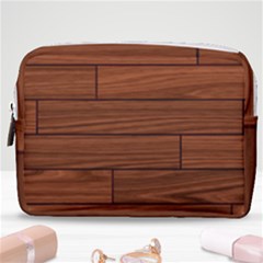 Seamless Wooden Planks Brown Wooden Background Make Up Pouch (medium) by kyorashop23