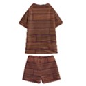 Seamless Wooden Planks Brown Wooden Background Kids  Swim T-Shirt and Shorts Set View2