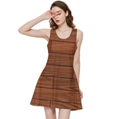 Seamless Wooden Planks Brown Wooden Background Inside Out Racerback Dress by kyorashop23