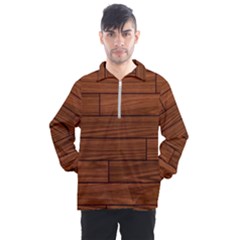 Seamless Wooden Planks Brown Wooden Background Men s Half Zip Pullover