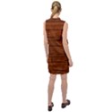 Seamless Wooden Planks Brown Wooden Background Sleeveless Shirt Dress View2