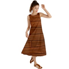 Seamless Wooden Planks Brown Wooden Background Summer Maxi Dress