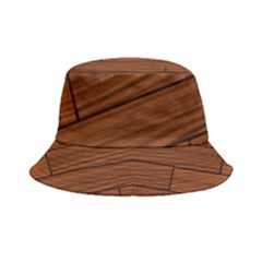 Seamless Wooden Planks Brown Wooden Background Inside Out Bucket Hat by kyorashop23