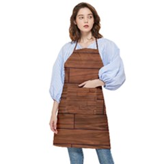 Seamless Wooden Planks Brown Wooden Background Pocket Apron