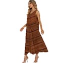 Seamless Wooden Planks Brown Wooden Background V-Neck Sleeveless Wide Leg Pants Overalls View2