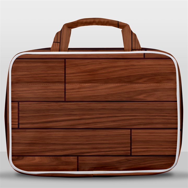 Seamless Wooden Planks Brown Wooden Background Travel Toiletry Bag With Hanging Hook