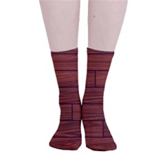 Seamless Wooden Planks Brown Wooden Background Smooth Crew Length Tube Socks