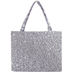 Silver Glitter Texture, Light Creative Background Mini Tote Bag by kyorashop23