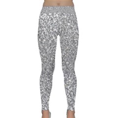 Silver Glitter Texture, Light Creative Background Classic Yoga Leggings by kyorashop23