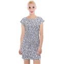 Silver Glitter Texture, Light Creative Background Cap Sleeve Bodycon Dress View1