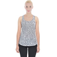 Silver Glitter Texture, Light Creative Background Piece Up Tank Top by kyorashop23