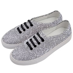 Silver Glitter Texture, Light Creative Background Women s Classic Low Top Sneakers by kyorashop23