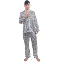 Silver Glitter Texture, Light Creative Background Men s Long Sleeve Satin Pajamas Set by kyorashop23