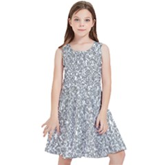 Silver Glitter Texture, Light Creative Background Kids  Skater Dress by kyorashop23