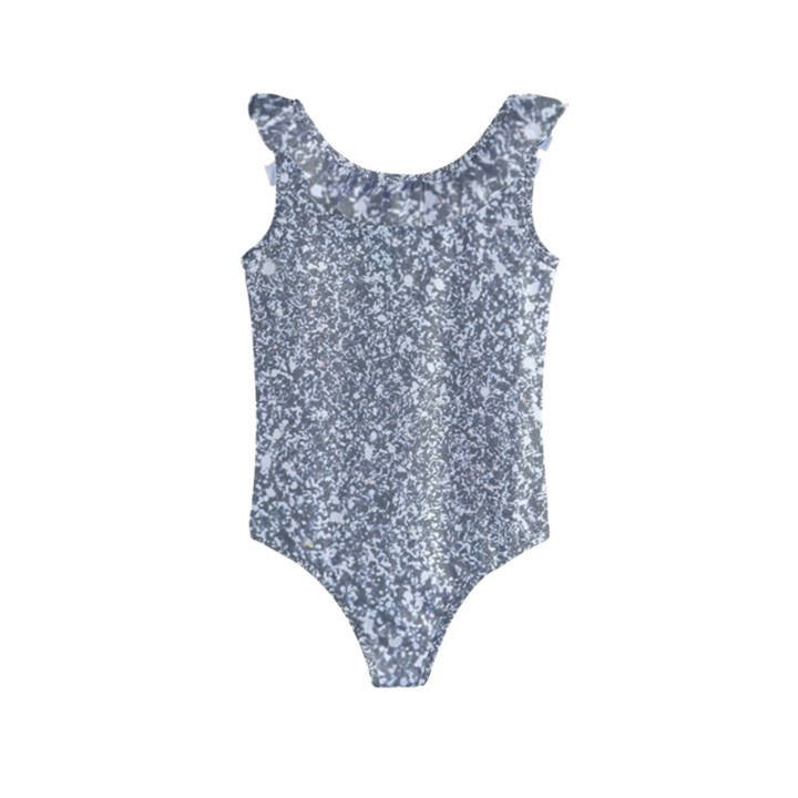 Silver Glitter Texture, Light Creative Background Kids  Frill Swimsuit