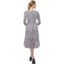 Silver Glitter Texture, Light Creative Background Ruffle End Midi Chiffon Dress View2