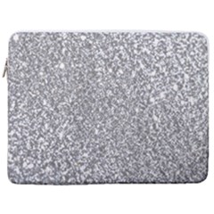 Silver Glitter Texture, Light Creative Background 17  Vertical Laptop Sleeve Case With Pocket