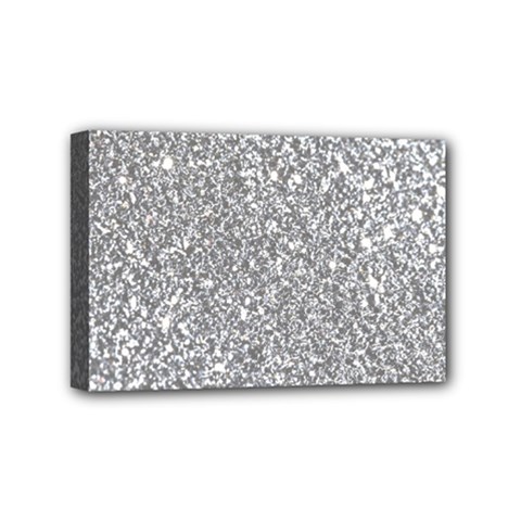 Silver Glitter Texture, Light Creative Background Mini Canvas 6  X 4  (stretched) by kyorashop23