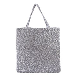 Silver Glitter Texture, Light Creative Background Grocery Tote Bag by kyorashop23