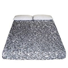 Silver Glitter Texture, Light Creative Background Fitted Sheet (california King Size) by kyorashop23