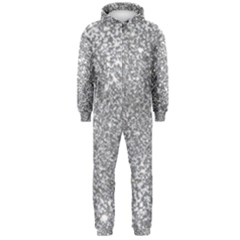 Silver Glitter Texture, Light Creative Background Hooded Jumpsuit (men)