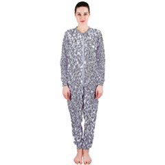 Silver Glitter Texture, Light Creative Background Onepiece Jumpsuit (ladies)